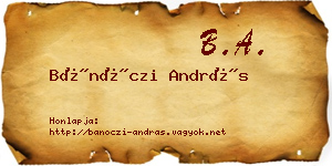 Bánóczi András névjegykártya